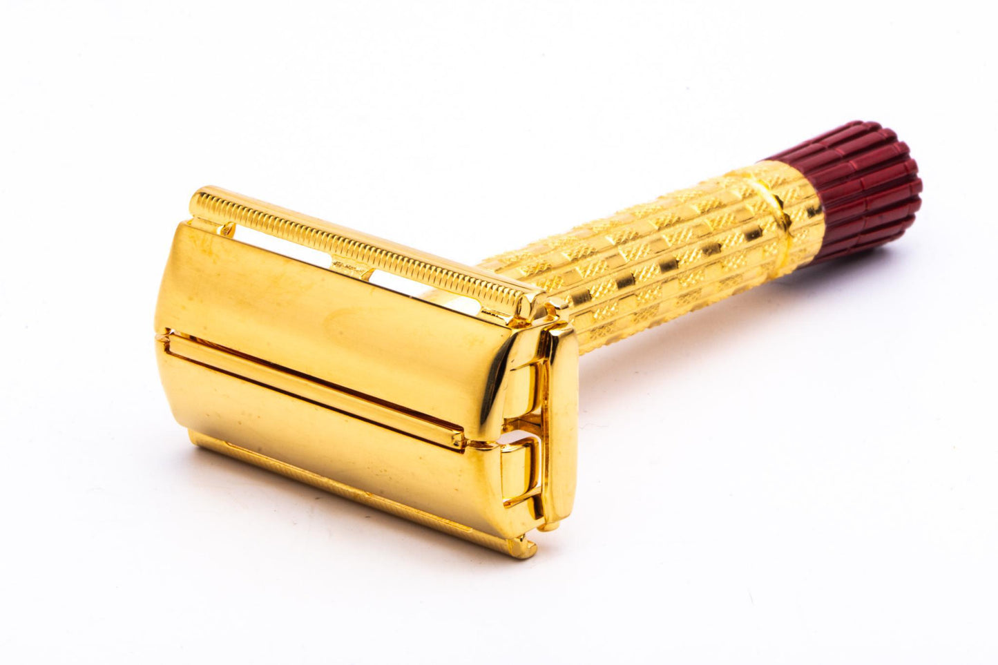 1955 A2 Gillette Heavy Red Tip Super Speed Safety Razor | 24K Gold Revamp
