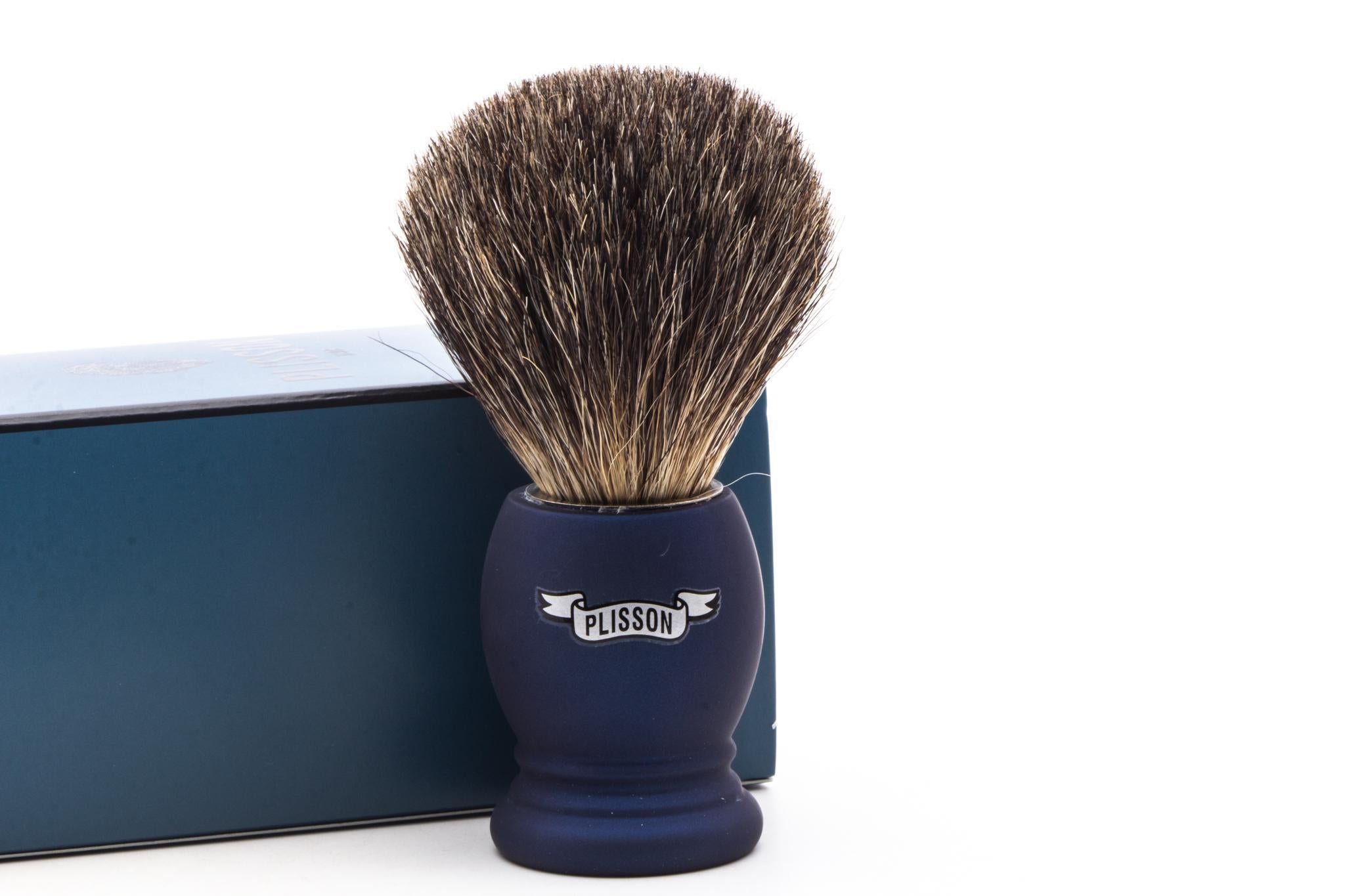 Plisson Razors Plisson 1808 | Night Blue Essential Russian Gray Badger Shaving Brush ...