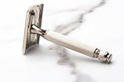 1962 H4 Gillette Ball End Tech Safety Razor | Factory Nickel Revamp