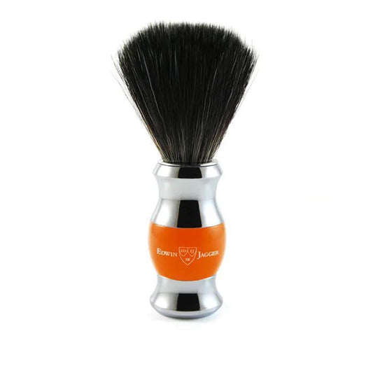 Edwin Jagger | Orange & Chrome Shaving Brush (Black Synthetic)