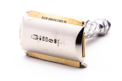 1969 O1 Gillette Travel Tech DE Safety Razor With Spiral Handle | Original Condition