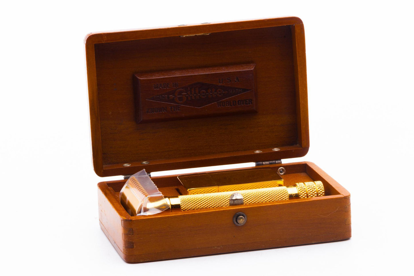 1922 Gillette Big Fellow DE Safety Razor Set | 24K Gold Revamp