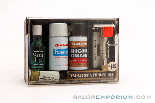 1965 Gillette K4 Flair Tip Super Speed Safety Razor Vacation & Travel Kit