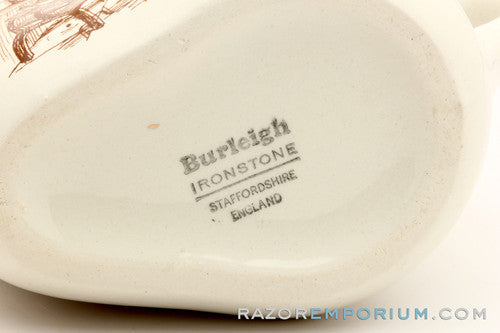 Burleigh Ironstone Barbershop Ceramic Shaving Scuttle Made in Staffordshire England