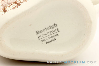 Burleigh Ironstone Barbershop Ceramic Shaving Scuttle Made in Staffordshire England