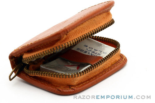 1965 Gillette Travel Tech Safety Razor Brown Leather Case K1