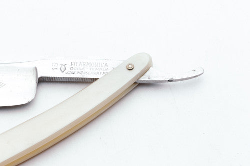 6/8" Filarmonica Doble Temple #13 Straight Razor w/ Coffin & Cream Scales| Spain