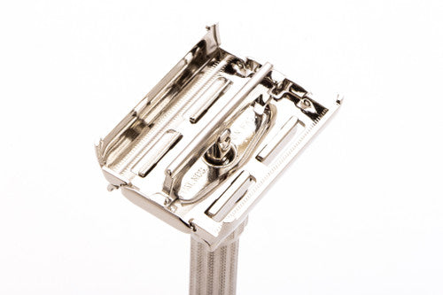 1964 J2 Gillette Slim Adjustable Double Edge Safety Razor | Factory Nickel Revamp