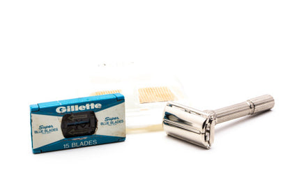 1962 H3 Gillette Slim Adjustable Double Edge Safety Razor Set | Original Condition