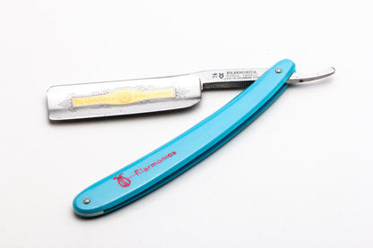 7/8" Filarmonica "Doble Temple" #14 Blue/Red Straight Razor w/ Coffin | Spain