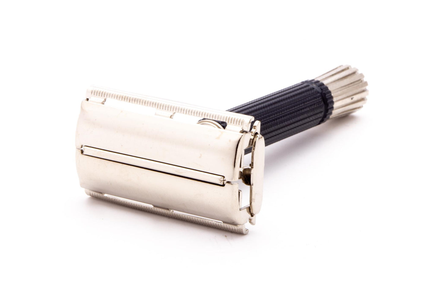 1979 Z4 Gillette Black Handle Super Speed Safety Razor | Factory Nickel Revamp