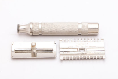 1930's Gillette Short Comb Double Edge Safety Razor  | Factory Nickel Revamp