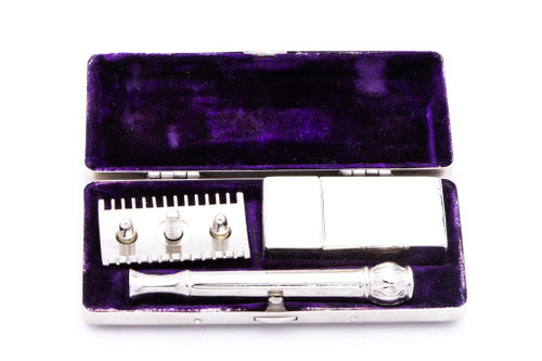 1910's Gillette ABC Pocket Edition Shell Handle Set Nickel Revamp