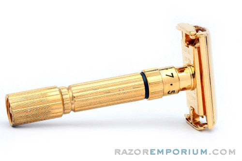 1961 Gillette $1.95 Fatboy Adjustable Safety Razor 24K Gold Revamp