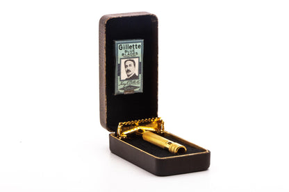 1930's Gillette Sheraton Double Edge Safety Razor Set  | 24K Gold Revamp