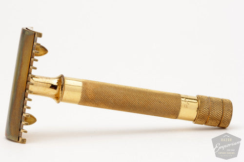 1916 Gillette Gold Single Ring Travel Set in Black Leather Case with Script Logo