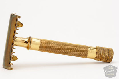 1916 Gillette Gold Single Ring Travel Set in Black Leather Case with Script Logo