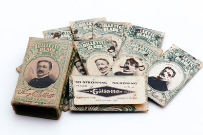 7 Gillette Green Double Edge Safety Razor Blades in Box