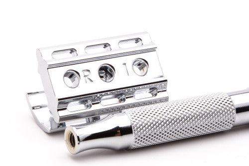 Rockwell 2C White Chrome Adjustable Double Edge Safety Razor | Used