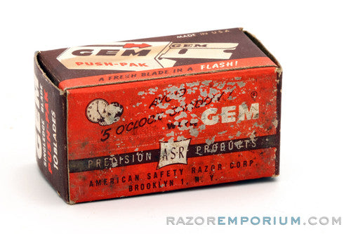Gem Single Edge Push-Pak Blades (10) - New Old Stock (NOS) Razor Blades