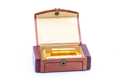 1941 Gillette Gold Regent Tech with Leather Case & Original Blade Bank | 24K Gold Revamp