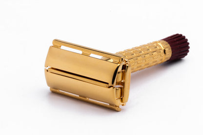 1956 B4 Gillette Heavy Red Tip Super Speed Safety Razor| 24K Gold Revamp