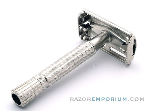 1959 E4 Gillette Flair Tip Super Speed Safety DE Razor | Factory Nickel Revamp