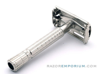 1959 E4 Gillette Flair Tip Super Speed Safety DE Razor | Factory Nickel Revamp