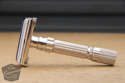 Gillette 1959 Fatboy Adjustable TTO Safety Razor E4 *  Rhodium REVAMPED