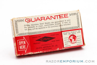 Gillette Stainless Steel Double Edge DE (5) - New Old Stock NOS Razor Blades - Made in Australia