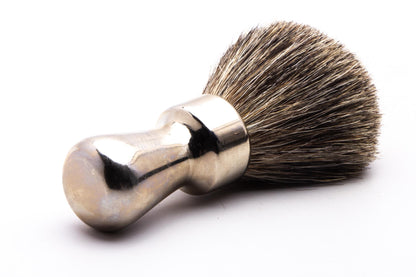 Metal Razor & Brush Stand With Restored Pure Badger Brush