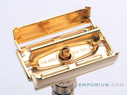 1958 D3 Gillette  Executive Fatboy Adjustable Safety Razor | 24K Gold Revamp
