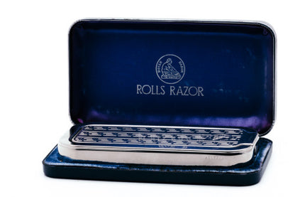 1940's Rolls Razor The Imperial Safety Razor in Blue Leather Case