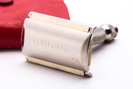 1966 L3 Gillette Travel Tech Double Edge Safety Razor Set | Original Condition