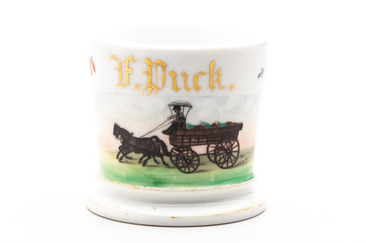 Vintage Hand Painted F. Puck Shaving Mug