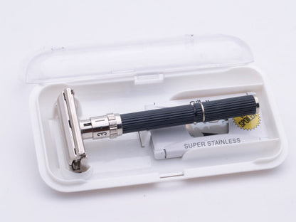 1975 V1 Gillette Super Adjustable 89 Adjustable Safety Razor Set w/ Case & Bladebank