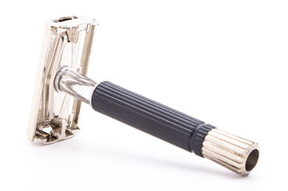 1968 N1 Gillette Black Handle Super Speed Safety Razor |Factory Nickel Revamp