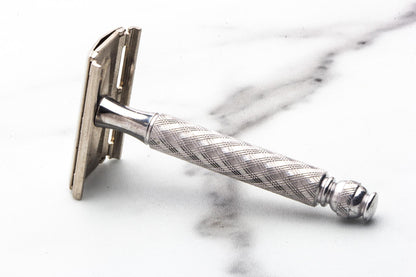 1969 O1 Gillette Spiral Handle Ball End Tech Safety Razor | Original Condition
