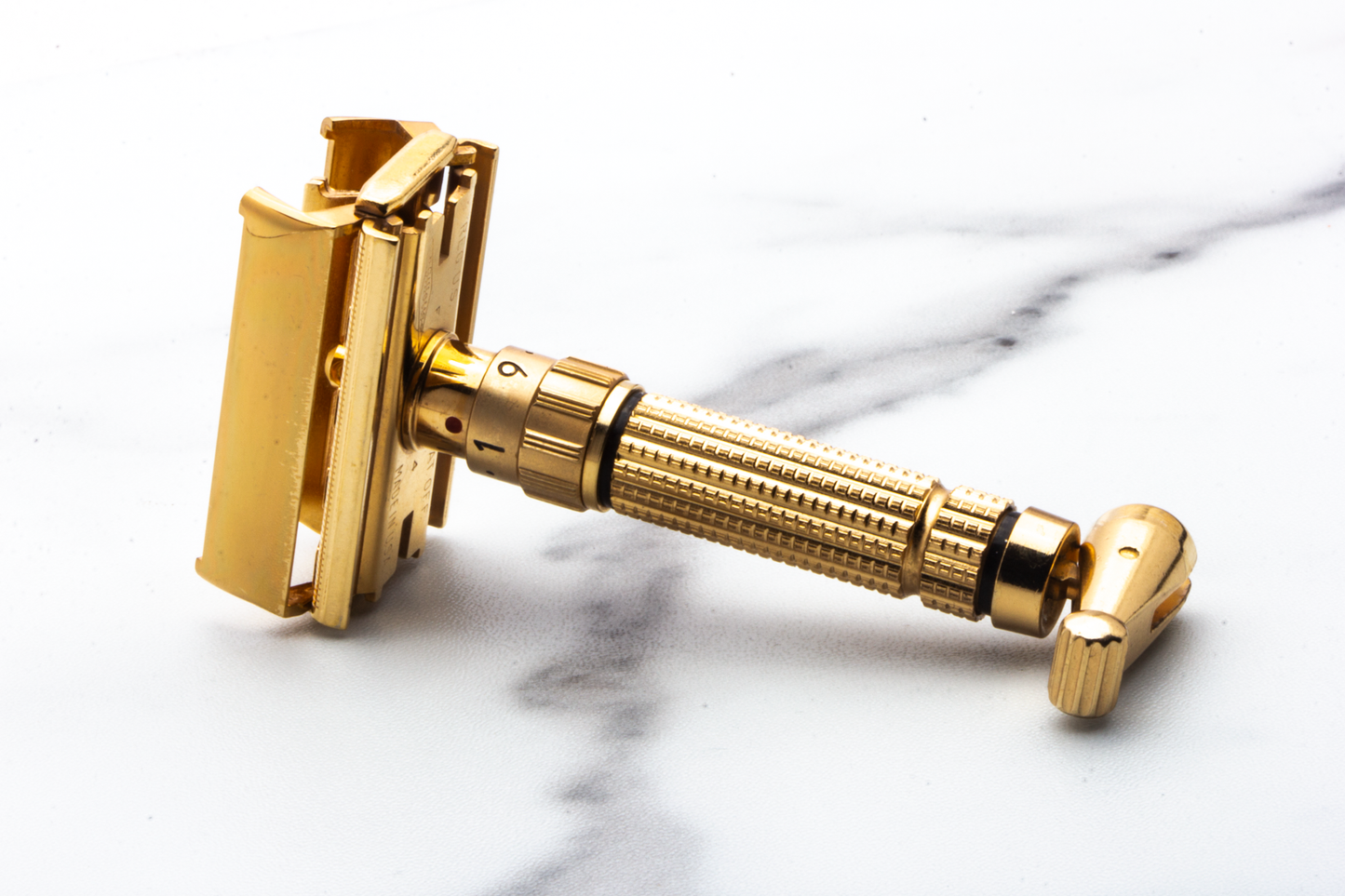 1960 F4 Gillette Gold Toggle Adjustable DE Safety Razor Set with Case & Instructions | Original Condition