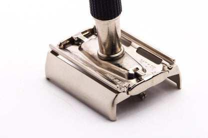 1973 T2 Gillette Black Handle Super Speed Safety Razor  | Factory Nickel Revamp