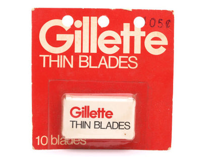 1938-1940's Gillette Thin Red Double Edge DE (10) - New Old Stock (NOS) Razor Blades