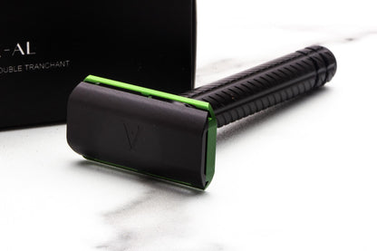 Ayslworth Razor | APEX-AL Double Edge Safety Razor -  Jet Black Gamer Green Classic  V2