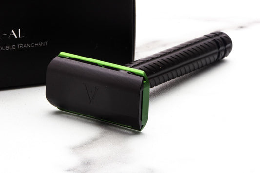 Ayslworth Razor | APEX-AL Double Edge Safety Razor -  Jet Black Gamer Green Classic  V2
