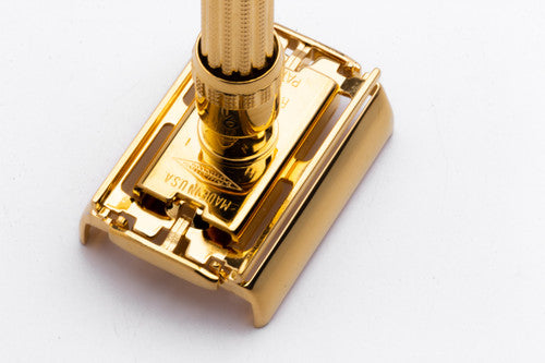 1961 Gillette Slim Aristocrat Adjustable DE Safety Razor 24K Gold Revamp