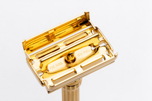 1961 Gillette Slim Aristocrat Adjustable DE Safety Razor 24K Gold Revamp