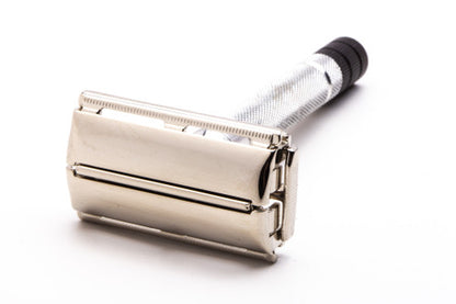 1952 X1 Gillette Black Tip Double Edge Super Speed Safety Razor | Factory Nickel Revamp