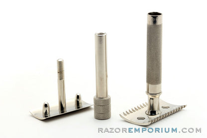 1920 Gillette Single Ring Old Type DE Safety Razor Factory Nickel Revamp