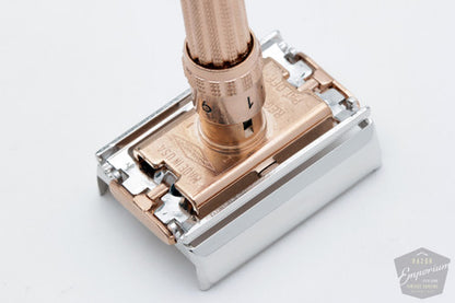 1963 I1 Gillette Slim Adjustable Safety Razor Rose Gold Revamp