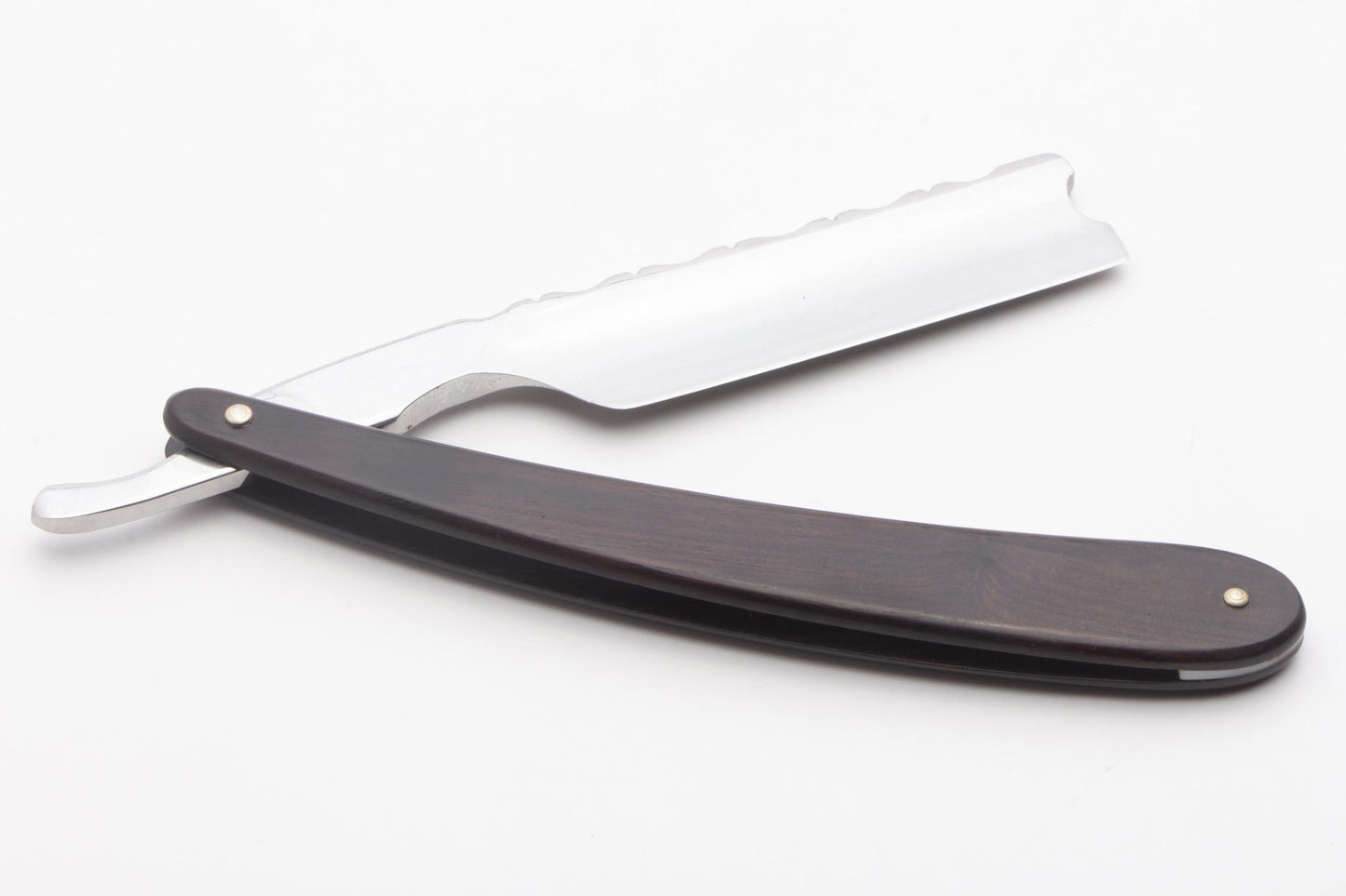 6/8" Gustave Lalune Straight Razor "English Archer" Blackwood Scales w/ Engraved Barbers Notch