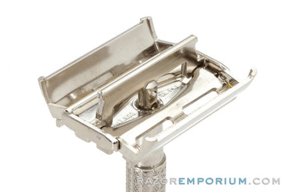 1960 F4 Gillette Flare Tip Super Speed Safety Razor | Factory Nickel Revamp